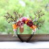 Christmas Antlers Headbands Flower Hair Hoops Holiday Headdress Simulation Branch