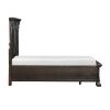 Elegant Mansion Queen Platform Bed with Footboard Storage USB Charging Ports Traditional Vintage Bedroom Furniture 1pc Espresso Finish