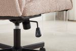 Armless Desk Chairs with Wheels Office Chair Vanity Chair with Technical Cloth Adjustable Swivel Computer Task Chairs for Home Base, Bedroom,Pink