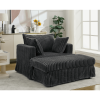 [NEW ARRIVED] 47.7'' Oversized Corduroy Chaise Longue with Ottoman, Deep Seat Reclining Chair Sofa, Comfy Thicked Upholstered Pad Chair