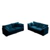 2 - Piece Living Room Set , 2 Pieces Upholstered Loveseat and Couch for Home Office Lounge, Sofa Set of 2