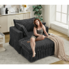 [NEW ARRIVED] 47.7'' Oversized Corduroy Chaise Longue with Ottoman, Deep Seat Reclining Chair Sofa, Comfy Thicked Upholstered Pad Chair