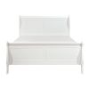 Classic Louis Philipe Style White Queen Size Bed 1pc Traditional Design Bedroom Furniture Sleigh Bed