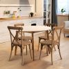 2pcs X- back Garden Plastic Folding Chair Farmhouse Brown