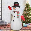 7.9FT Christmas Inflatable Giant Snowman Blow up Light up Snowman with LED Lights Hat Scarf IPX4 Waterproof Christmas Outdoor Yard Lawn Holiday Decora