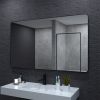 60x36 In. Aluminum Framed Rounded Rectangle Bathroom Wall Mirror, Matte Black Bathroom Vanity Mirror Farmhouse, Anti-Rust, Tempered Glass mirrors