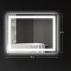 HOMCOM LED Bathroom Mirror with Lights, 39" x 32" Backlit Front Lit LED Mirror for Bathroom, Anti-Fog, Memory, Infinite Color Temperature