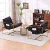 2 Chairs in 1 Box, Upholstered Hanging Armchair with Arm PocketsMetal frame, gold-plated craftsmanship