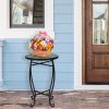 Artisasset Mosaic Round Terrace Bistro Table Green Flowers Mosaic