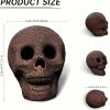 1pc Halloween Firepit Skull Fire Logs, Mitated Human Skull Ceramic, Fireproof Skull Fire Pit Halloween Decor For Party, BBQ, Bonfire, Campfire
