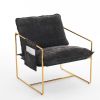 2 Chairs in 1 Box, Upholstered Hanging Armchair with Arm PocketsMetal frame, gold-plated craftsmanship