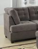 Living Room Sectional Waffle Suede Charcoal Color Sectional Sofa w Pillows Couch Tufted Cushion Contemporary (NO OTTOMAN)