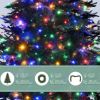 6FT Pre-Lit Aspen Fir Artificial Christmas Tree with Wreath & Garland,Grass Green Xmas Tree with 380 Multi-Color LED Lights, 11 Lighting Modes