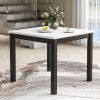 5-piece Counter Height Dining Table Set with One Faux Marble Top Dining Table and Four Velvet-Upholstered Chairs,Grey
