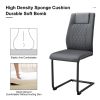 1 table and 8 chairs set.A rectangular dining table with a 0.39-inch imitation marble tabletop and black metal legs.Paired with 8 chairs with PU leath