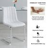 Modern simple light luxury dining Light Grey chair home bedroom stool back student desk chair metal leg (silver)(set of 2)