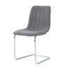 Modern simple light luxury dining Dark Grey chair home bedroom stool back student desk chair metal leg (silver) (set of 2)