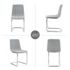 Modern simple light luxury dining Light Grey chair home bedroom stool back student desk chair metal leg (silver)(set of 2)