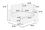 Dark Gray Color 6pc Modular Sectional Set Corduroy Upholstery Couch 3x Corner wedge 2x Armless Chairs 1x Ottoman Living Room Furniture