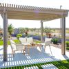 4 Piece Patio Furniture Set, Outdoor Acacia Wood Conversation Set, All-Weather Rope Sofa Set with Coffee Table, Loveseat