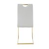 Modern Dining Chairs with Faux Leather Padded Seat Dining Living Room Chairs Upholstered Chair with gold Metal Legs Design for Kitchen, Living