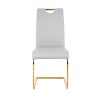 Modern Dining Chairs with Faux Leather Padded Seat Dining Living Room Chairs Upholstered Chair with gold Metal Legs Design for Kitchen, Living