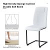 Modern dining chairs with faux leather upholstered seats - dining room chairs with metal legs, suitable for kitchen, living room, bedroom