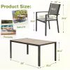 Outdoor Table with Rectangular, 7 Pieces Stackable Chairs and Large Table, Outdoor Tables