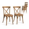 2pcs X- back Garden Plastic Folding Chair Farmhouse Brown