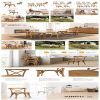 2pcs X- back Garden Plastic Folding Chair Farmhouse Brown