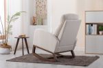 COOLMORE Rocking Chair, Modern Glider Chair, Recliner Armchair with Wood Legs and Side Pocket