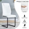 Modern dining chairs with faux leather upholstered seats - dining room chairs with metal legs, suitable for kitchen, living room, bedroom
