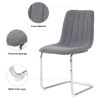 Modern simple light luxury dining Dark Grey chair home bedroom stool back student desk chair metal leg (silver) (set of 2)