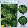 6FT Pre-Lit Aspen Fir Artificial Christmas Tree with Wreath & Garland,Grass Green Xmas Tree with 380 Multi-Color LED Lights, 11 Lighting Modes