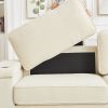 86.5 inch Sofa Couch- Deep Seat Sofa with two storage spaces, T-Pyce Charging Ports , USB Charging Ports & 2 Cup ,Corduroy 3 Seater Couch