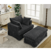 [NEW ARRIVED] 47.7'' Oversized Corduroy Chaise Longue with Ottoman, Deep Seat Reclining Chair Sofa, Comfy Thicked Upholstered Pad Chair