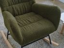 Nursery Rocking Chair, Teddy Upholstered Glider Rocker, Rocking Accent Chair with High Backrest, Comfy Rocking Accent Armchair for Living Room