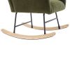 Nursery Rocking Chair, Teddy Upholstered Glider Rocker, Rocking Accent Chair with High Backrest, Comfy Rocking Accent Armchair for Living Room