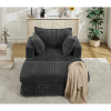 [NEW ARRIVED] 47.7'' Oversized Corduroy Chaise Longue with Ottoman, Deep Seat Reclining Chair Sofa, Comfy Thicked Upholstered Pad Chair
