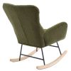 Nursery Rocking Chair, Teddy Upholstered Glider Rocker, Rocking Accent Chair with High Backrest, Comfy Rocking Accent Armchair for Living Room