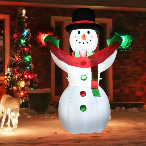 6 Feet Inflatable Christmas Snowman with LED Lights Blow Up Outdoor Yard Decoration 6 Feet Inflatable Christmas Snowman with LED Lights Blow Up Outdoor Yard Decoration