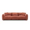 Mid Century Modern Couch 3-Seater Sofa for Livingroom, Orange