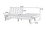 Blue Grey Modern Convertible Sofa 1pc Set Couch Polyfiber Plush Tufted Cushion Sofa Living Room Furniture Wooden Legs