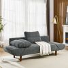 Convertible Futon Sofa Bed, Comfy Loveseat Sleeper Sofa with Adjustable Armrest, Strengthen Wood, Thick Padded Cushion