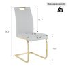 Modern Dining Chairs with Faux Leather Padded Seat Dining Living Room Chairs Upholstered Chair with gold Metal Legs Design for Kitchen, Living