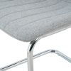 Modern simple light luxury dining Light Grey chair home bedroom stool back student desk chair metal leg (silver)(set of 2)