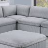 Dark Gray Color 6pc Modular Sectional Set Corduroy Upholstery Couch 3x Corner wedge 2x Armless Chairs 1x Ottoman Living Room Furniture