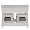 Children's Wooden Table And Chair Set With Two Storage Bags (One Table And Two Chairs) Grey And White