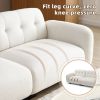 81.48 Modern Sofa Couch,3-Seater Teddy Sofa Sectional with wooden Legs for 3-4 Persons, Upholstered Deep Seat Love Seat Sofa Chaise for Living Room