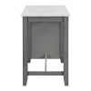 3-piece Counter Height Dining Table Set with Built-in Storage Shelves, One Faux Marble Top Dining Table and 2 counter chairs with footrest,Grey